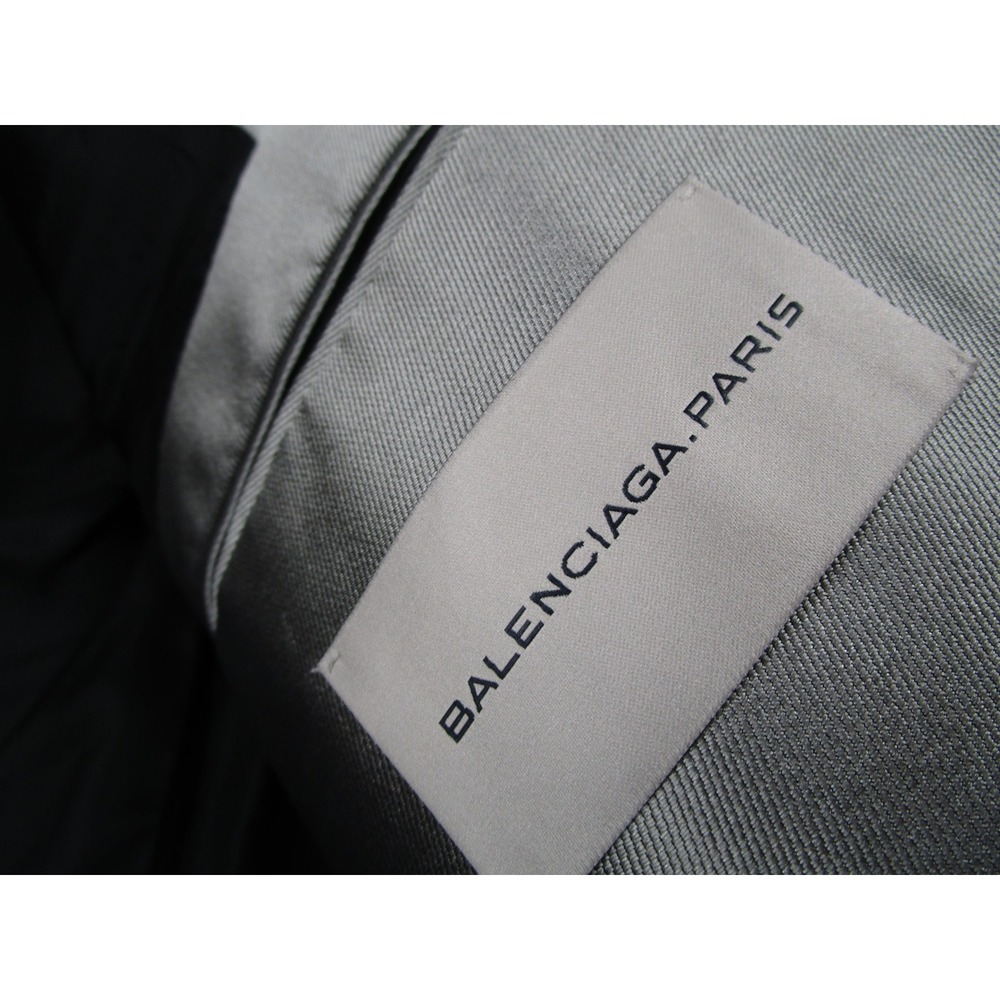 Balenciaga Paris Suit Mens 48 IT Metallic Silver Silk Made in Italy READ* - Picture 3 of 16